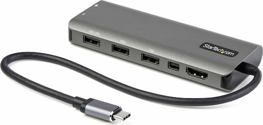 StarTech USB-C Docking Station with HDMI/DisplayPort 4K PD Ethernet and Support for 2 Monitors Silver (DKT31CMDPHPD)