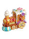 JK Home Decoration Weihnachtliche Keramisch Figur Zug Orange Höhe 9cm