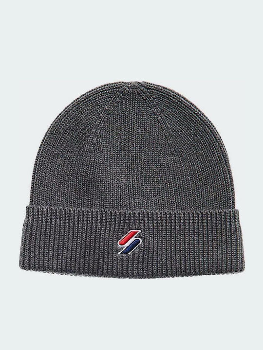 Superdry Code Ribbed Beanie Cap Gray