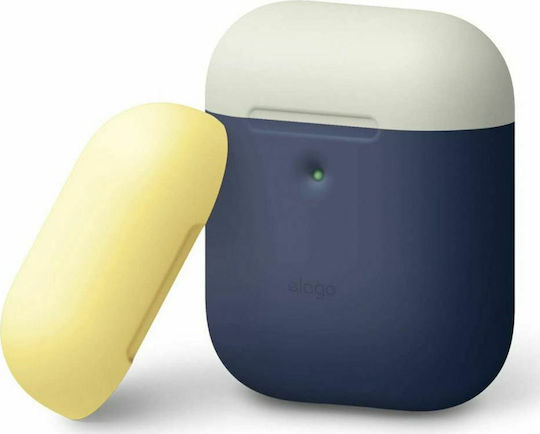 Elago Duo Θήκη Σιλικόνης Jean Indigo / Classic White / Yellow για Apple AirPods 2 Wireless