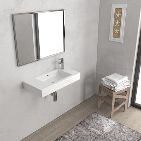 Esvit Minos Επικαθήμενος Νιπτήρας Πορσελάνης 70x36x10cm Λευκός Esvit Minos Επικαθήμενος Νιπτήρας Πορσελάνης 70x36x10cm Λευκός