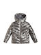 Kids' Quilted Jacket Short with Hood Silver