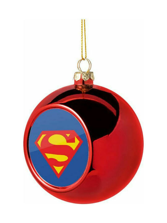 Superman, Weihnachtsbaumkugel Rot 8cm