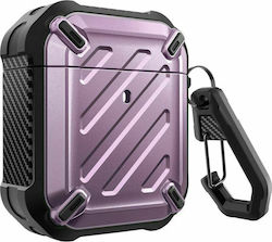Supcase Unicorn Beetle Pro Θήκη Σιλικόνης με Γάντζο σε Μωβ χρώμα για Apple AirPods Pro Supcase Unicorn Beetle Pro Θήκη Σιλικόνης με Γάντζο σε Μωβ χρώμα για Apple AirPods Pro