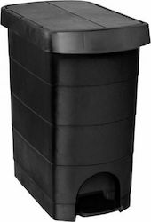 Plastic Waste Bin 60lt with Pedal Black