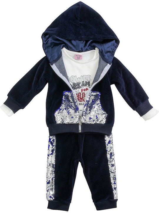 Funky Kids Sweatpants Set Blue 3pcs