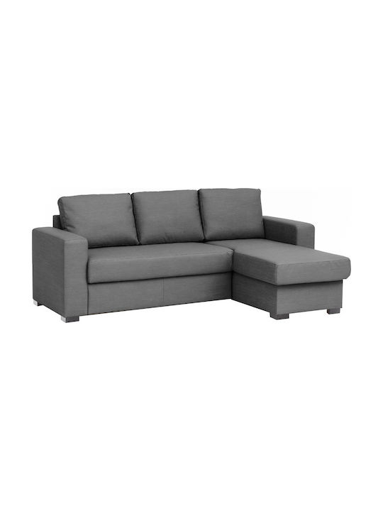 Aldo Cristiano Γωνιακός Καναπές Κρεβάτι με Αναστρέψιμη Γωνία & Αποθηκευτικό Χώρο Γκρι Σκούρο 220x150εκ.