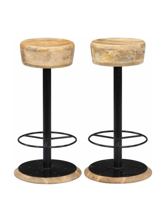 Stool Bar Wooden Mango 2pcs 38x38x76cm