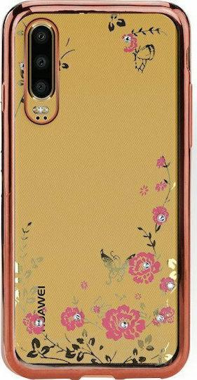Forcell Strass Diamond Garden Back Cover Silicon Strass Rose Gold (Huawei P30)