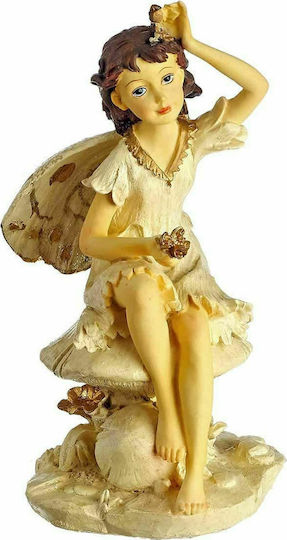 JK Home Decoration Χριστουγεννιάτικη Φιγούρα Νεράιδα Μπεζ