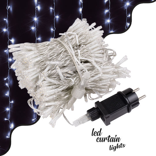 600 Lights LED 3m. x 600cm Cold White type Curtain 1pcs