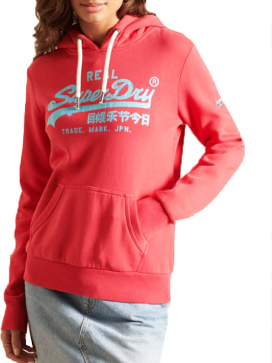 Superdry Vintage Logo Γυναικείο Φούτερ με Κουκο...