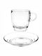 GTSA Premio Set of Cups Coffee Glass Transparent 195ml 6pcs