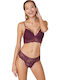 Cansoy Dantelat Set de Lenjerie Bralette cu Brazilia Violet Henna 557 CA557