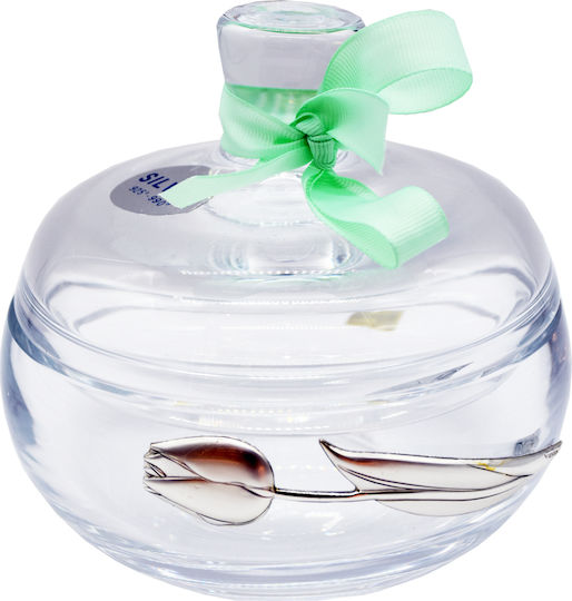 Φοντανιέρα Kristall Tulpe mit Deckel 17x17x15cm Transparent