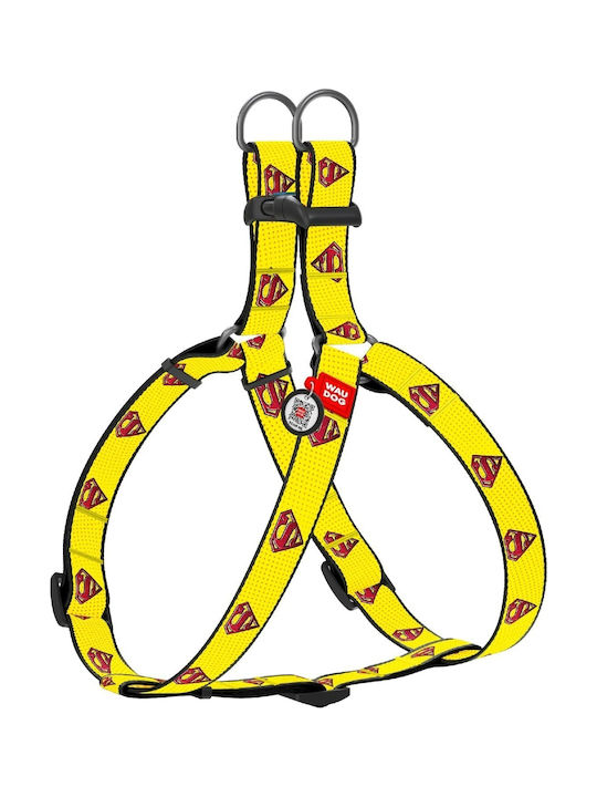 WauDog Dog Harness Superman 2 with SmartID Yellow 20mm x 50-80cm 31-155