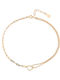 Oxzen Women's Bracelet Anklet Chain with design Heart made of Silver Gold Plated