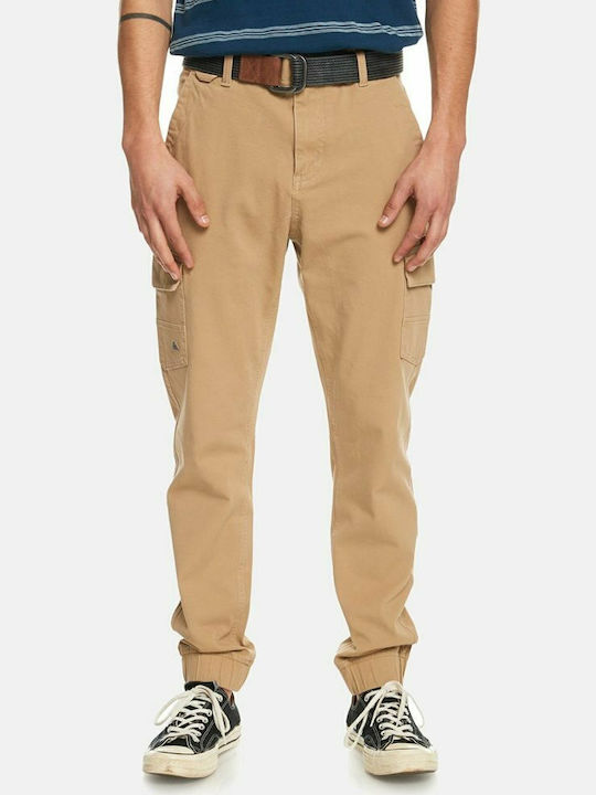 Pantaloni Elastic cu Croială Slim Bej
