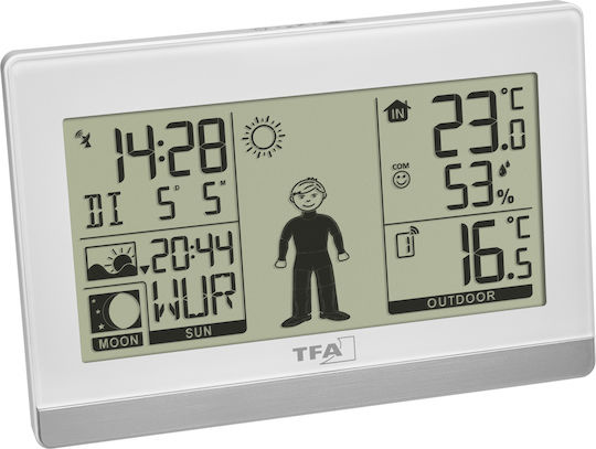TFA Weather Boy 35.1159.02 Ασύρματος Μετεωρολογικός Σταθμός Ψηφιακός Επιτραπέζιος Λευκός