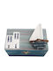 Kapadakis Wood Art Wooden Jewellery Box Petrol Blue 14x14x8cm