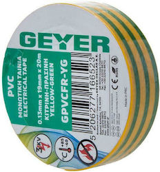 Geyer Insulation Tape 19mm x 20m GPVCFR-YG Yellow