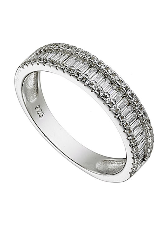 Oxzen Women's Silver Eternity Ring with Zircon