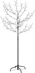 vidaXL Christmas Decorative Illuminated Cherry Metal Tree Natural Appearance 150cm White