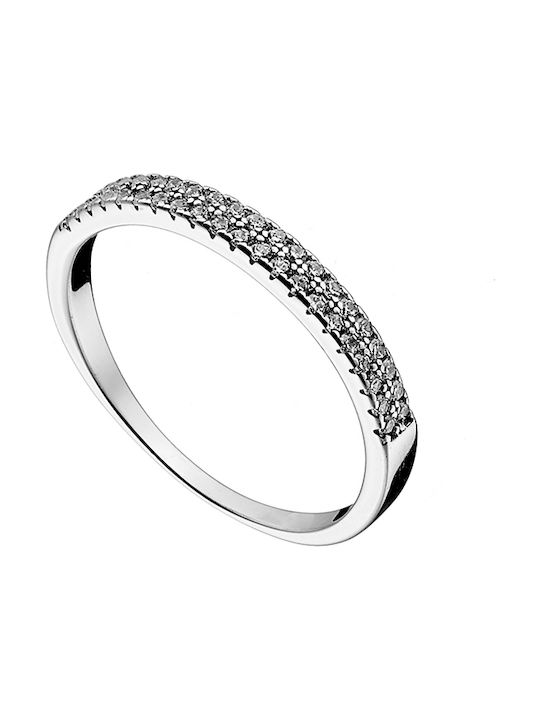 Oxzen Women's Silver Half Eternity Ring with Zircon