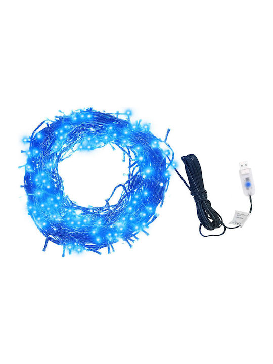 Programmable Christmas LED Light Blue 40m USB vidaXL