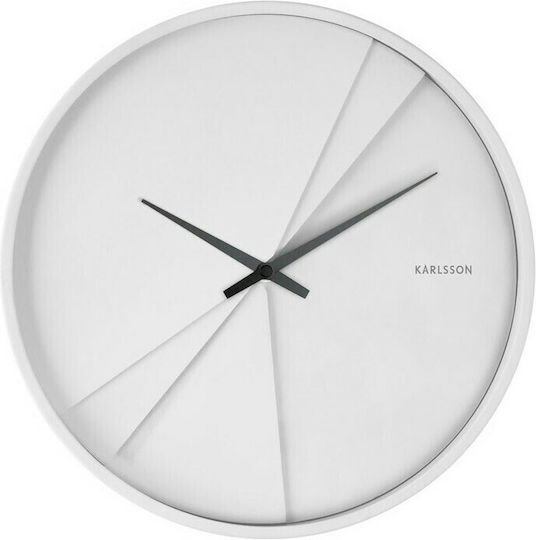 Karlsson Layered Lines Wall Clock Wooden White Ø30cm