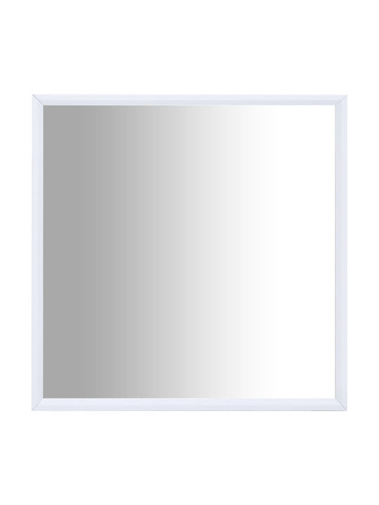 vidaXL Καθρέπτης Τοίχου με Λευκό Πλαστικό Πλαίσιο 70x70cm