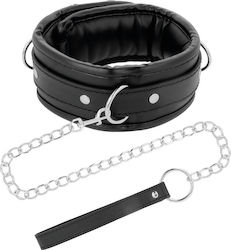 Darkness Soft Leather Collar with Leash Collar Black