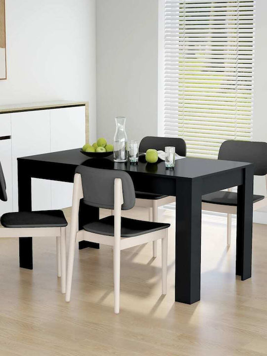 Table Dining Room Wooden Black 140x74.5x76cm