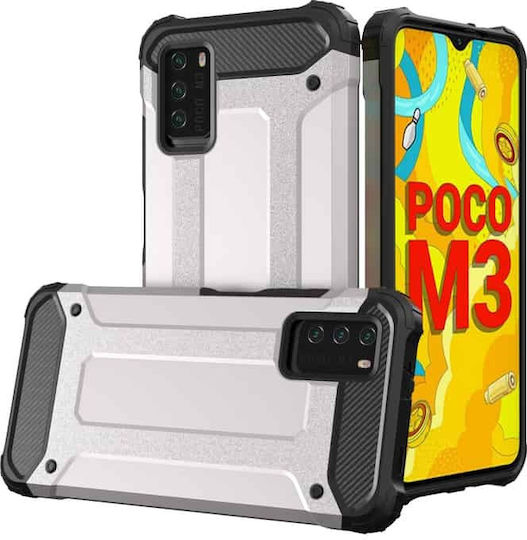 Hurtel Hybrid Armor Back Cover Plastic Argintiu (Redmi Note 10 5G / Poco M3 Pro)