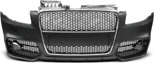 Bumper Grills Car Front S Line Design with Chrome Grille Compatible with Audi A4 2004-2008