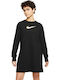 Nike Mini Rochie Sport Tricou Mânecă lungă Negru