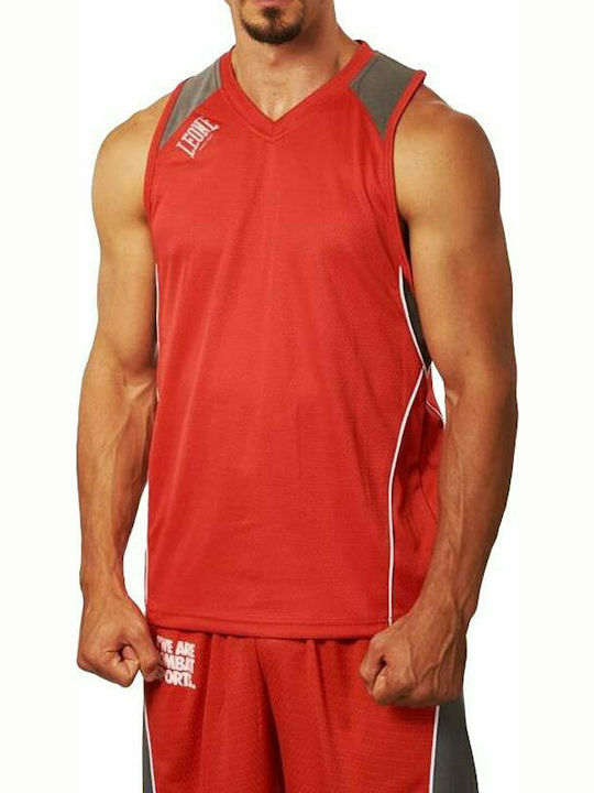 Leone Corner Singlet AB728 Herren Ärmellos T-Shirt AB728 für Boxen Rot