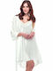 Secret Point Summer Bridal Women's Satin Robe White 430