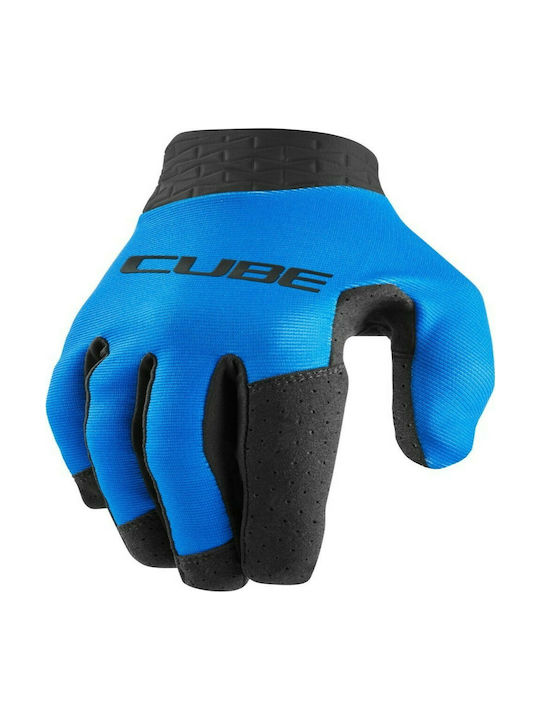 CUBE Performance Full Finger Cycling Gloves Blue