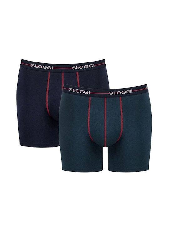 Sloggi Start Herren Boxershorts Grey / Khaki 2Packung