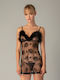 Milena by Paris 020033 Sexy Babydoll Plus Size Σέξι Νυχτικάκι με Ασορτί String Black