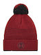 Truckstop Ανδρικός Pom Pom Beanie Σκούφος σε Μπορντό χρώμα