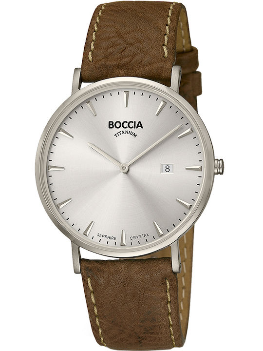 Boccia Men's Watch 39mm Battery with Brown Leat...