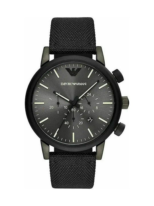 Emporio Armani Watch Battery with Black Leather Strap