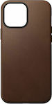 Nomad Modern Leather Umschlag Rückseite Leder Rustic Brown (iPhone 13 Pro Max) NM01059585