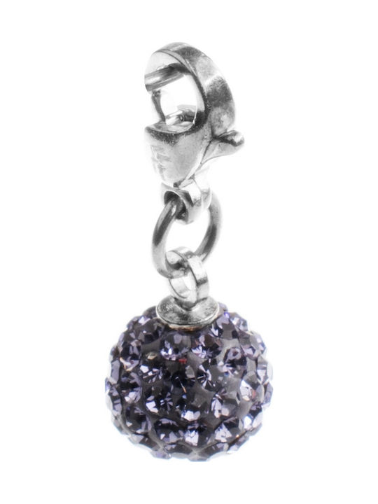 Folli Follie Famor Charm Cu Pietre Din Argint Violet