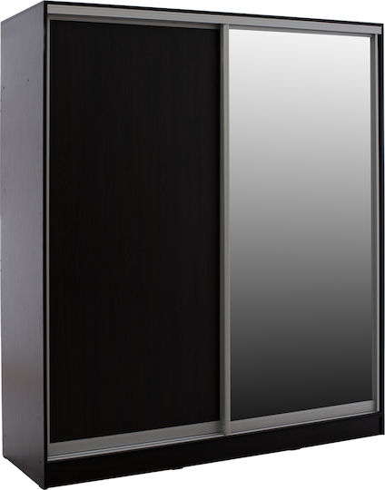 Δίφυλλη Ντουλάπα Συρόμενη με Καθρέπτη 180x60x210cm Δίφυλλη Ντουλάπα Συρόμενη με Καθρέπτη 180x60x210cm