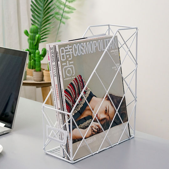 Next Magazine File Organizer Metal White 25x10x30cm.