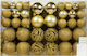 Christmas Plastic Ball Ornament Gold 100pcs