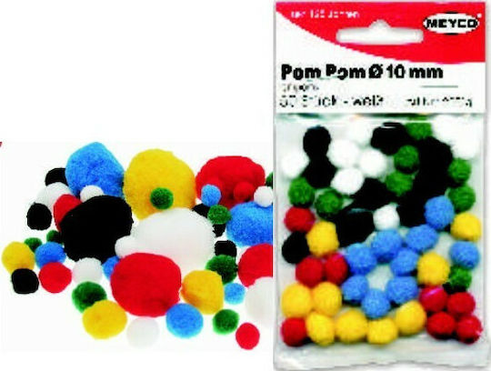 Meyco Pom Pom Handwerk Mehrfarbig mit Durchmesser 15mm Set 40Stück